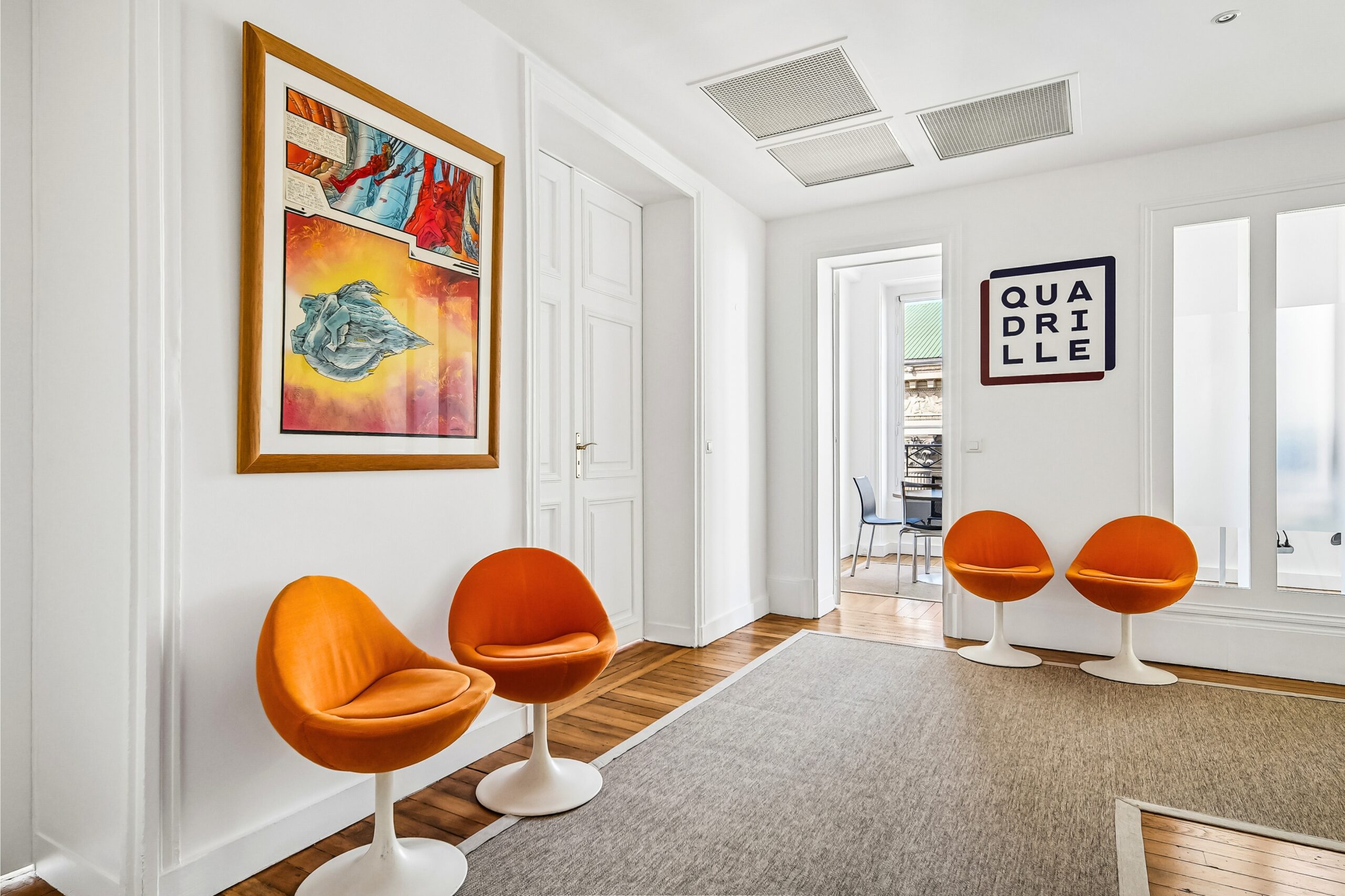 conception et aménagement de bureaux professionnels - projet Quadrille Capital